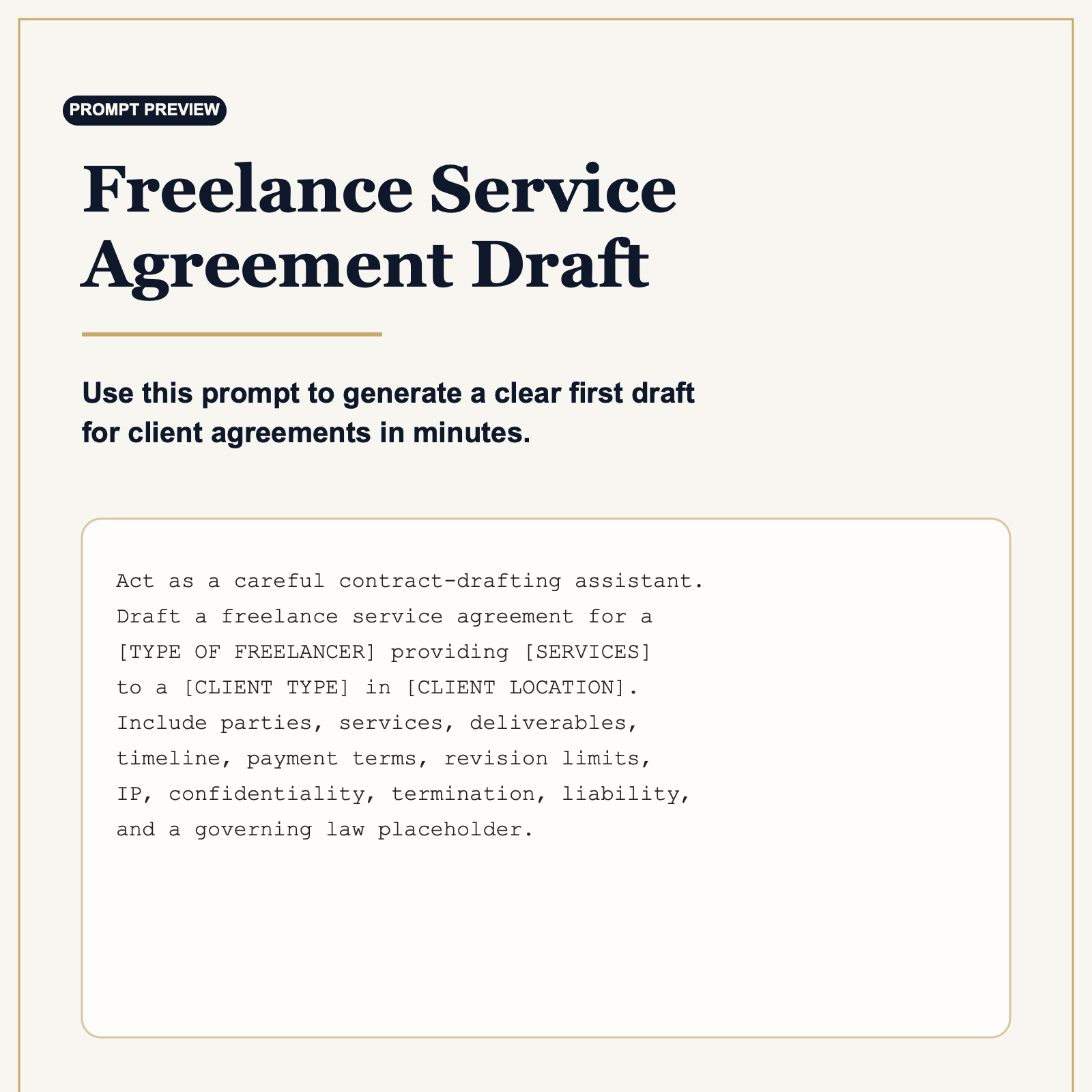 Freelance Contract Prompt Pack